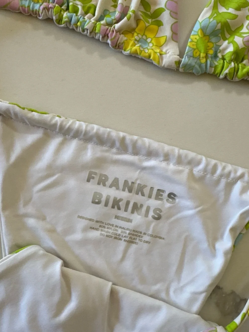 Frankie’s Bikinis Floral string bikini set with adjustable tie sides XS-M